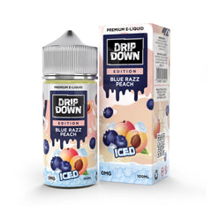 Drip Down E-Juice – BlueRazz Peach Ice 100ml (0/3/6 mg)