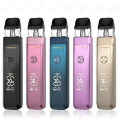 Five Vaporesso xros pro 2 in different colors on a white background