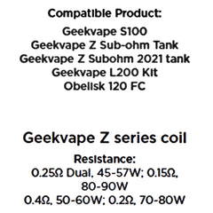 GEEKVAPE (ZEUS) Z SERIES COIL