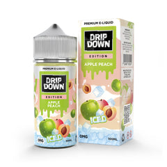 Drip Down E-Juice – Apple Peach Ice 100ml (0/3/6 mg)