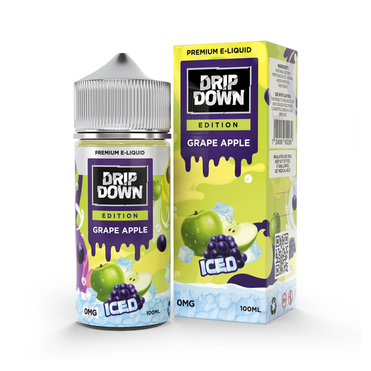 Drip Down E-Juice – Grape Apple Ice 100ml (0/3/6 mg)