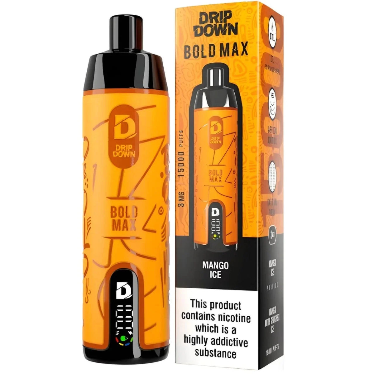 MANGO ICE DRIP DOWN BOLD MAX DISPOSABLE 15000 PUFFS