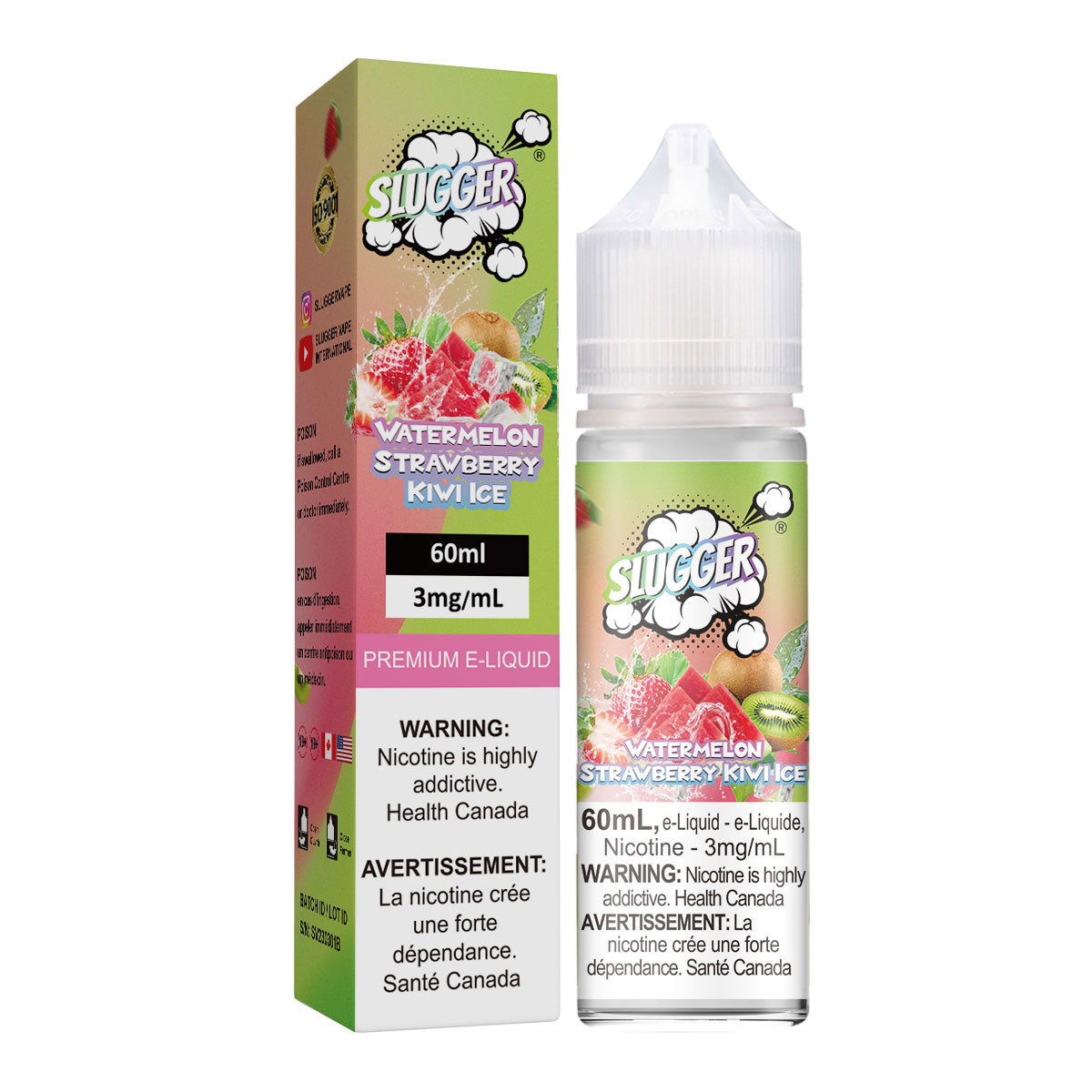Slugger Watermelon Strawberry Kiwi Ice 60ml - (3mg ,6mg)