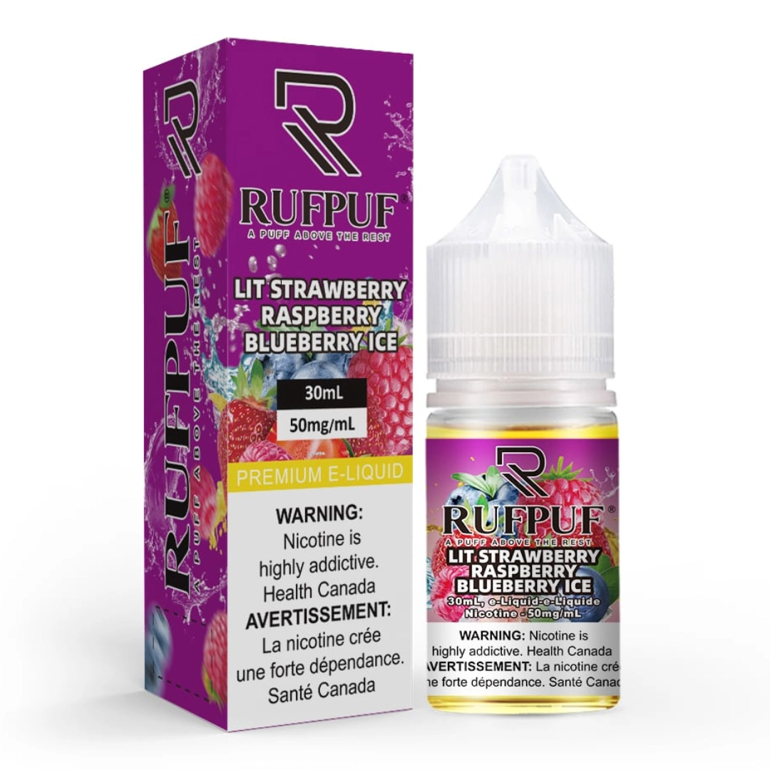 RUFPUF Lit Strawberry Raspberry Blueberry Ice Nic Salt – 30ML