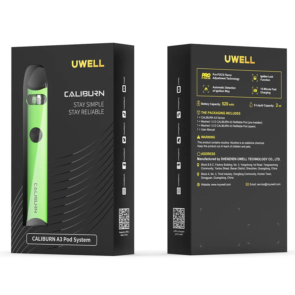 Uwell Caliburn A3 Pod Kit at Lowest Price Online